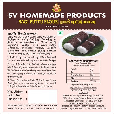 SV Homemade Ragi Puttu Flour