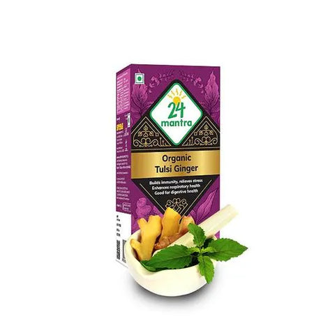 24Mantra Organic Tulsi GingerTea 50g