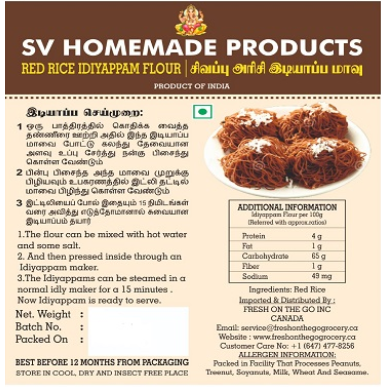 SV Homemade Red Rice Idiyappam Flour 1Kg